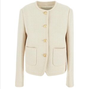 Dunst CLASSIC BOUCLE TWEED JACKET
SOFT CREAM Chic Women's Blazer Chanel small